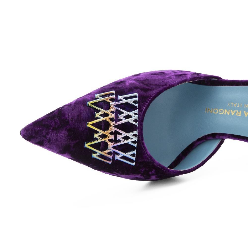 Amalfi by rangoni Décolleté Sunrise in velluto viola Qualità