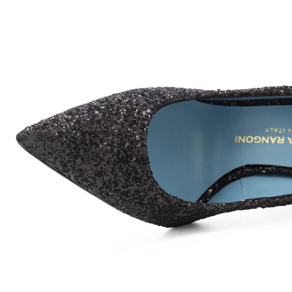 Amalfi by rangoni Décolleté Semplice in glitter nero Spedizione Gratuita
