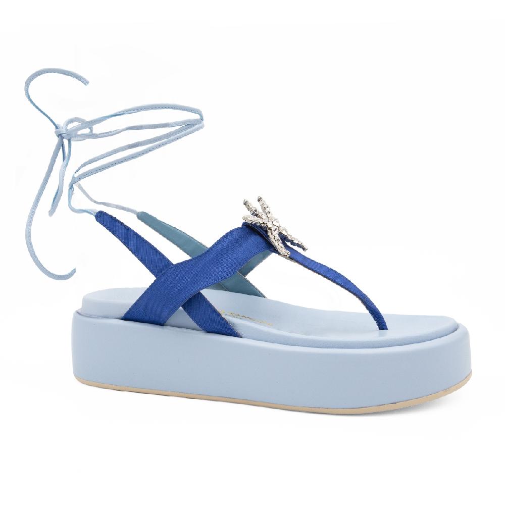Amalfi by rangoni Sandalo piattaforma Capri blu Affare Del Giorno