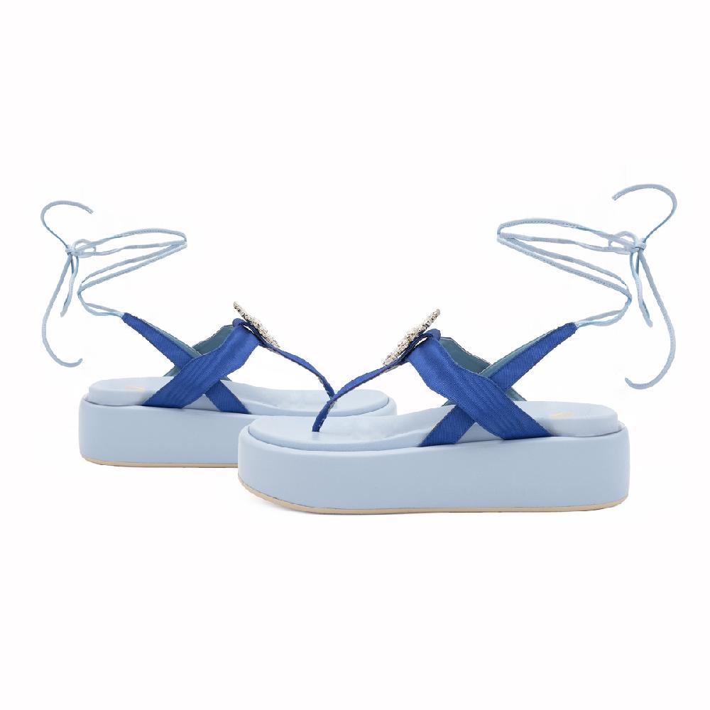 Amalfi by rangoni Sandalo piattaforma Capri blu Affare Del Giorno
