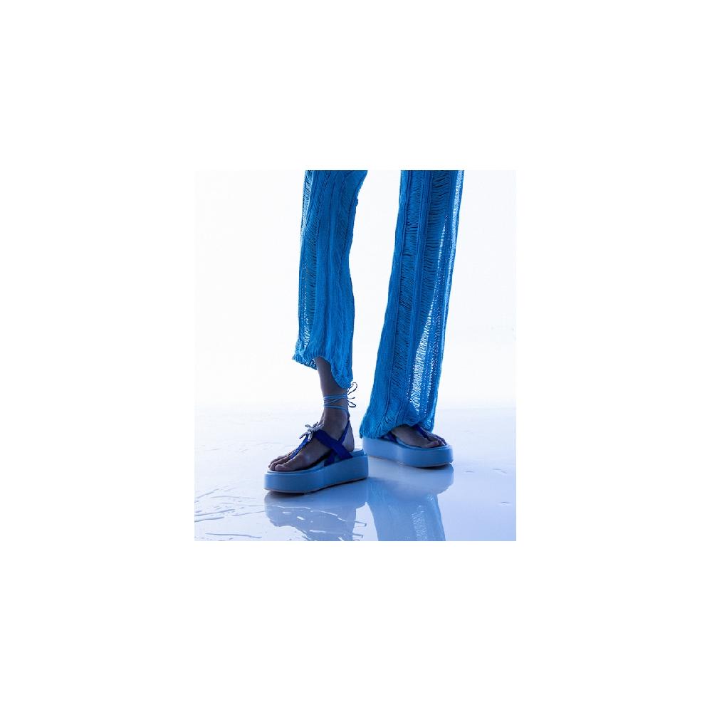 Amalfi by rangoni Sandalo piattaforma Capri blu Affare Del Giorno