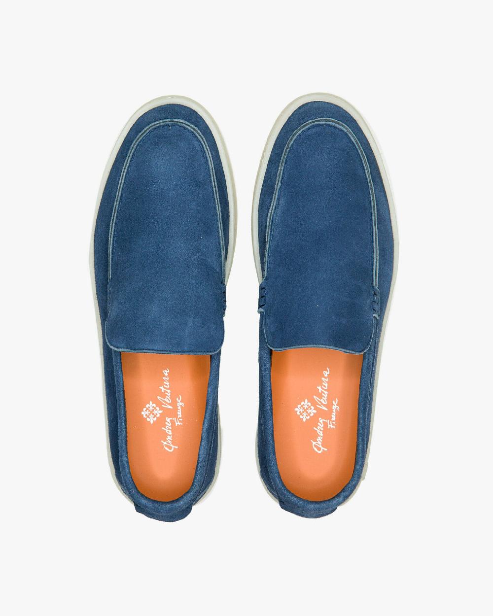 Andrea ventura MOCASSINO ST BARTH LS IN SUEDE BLUE NAVY Flash Sale