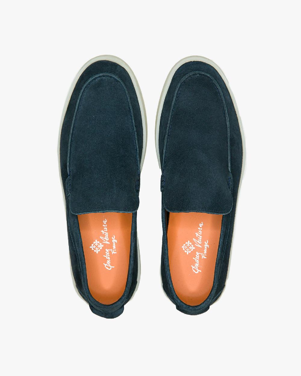 Andrea ventura MOCASSINO ST BARTH LS IN SUEDE ECLIPSE BLUE Vendite Flash
