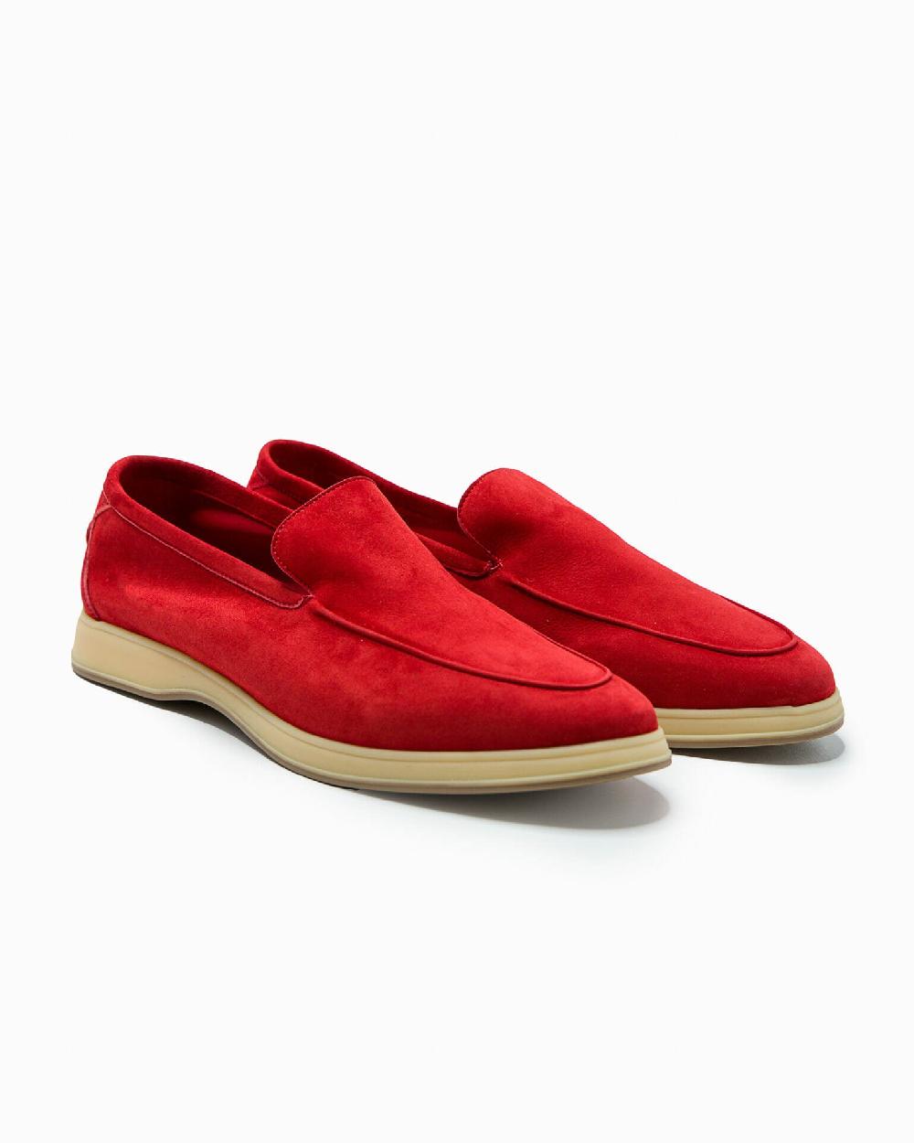 Andrea ventura MOCASSINO DONNA AQ-D COAST IN SUEDE ROSSO Nuovo