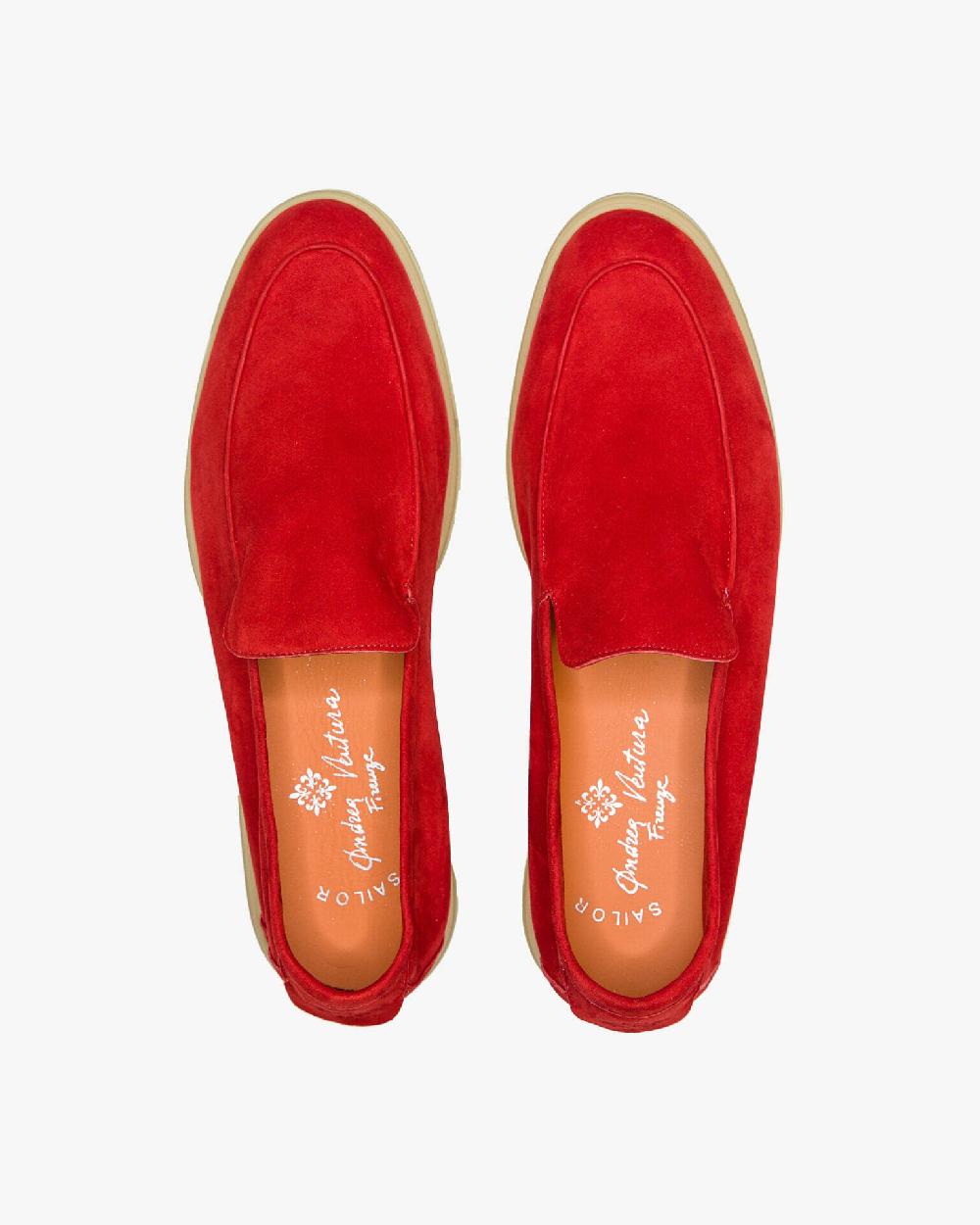 Andrea ventura MOCASSINO DONNA AQ-D COAST IN SUEDE ROSSO Nuovo