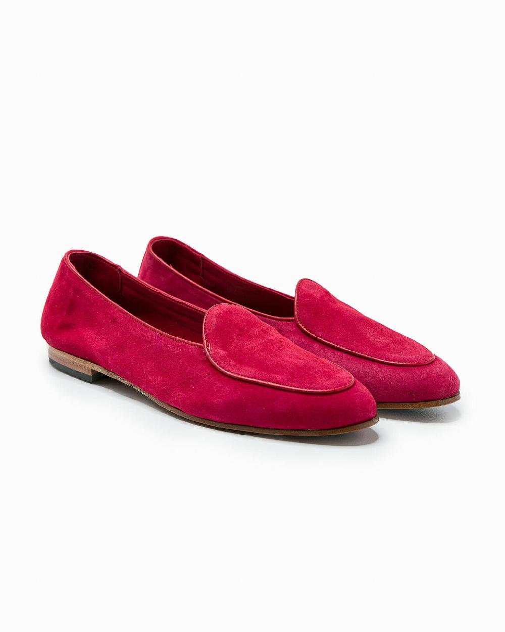 Andrea ventura MOCASSINO DONNA BELGIAN-D LS IN SUEDE ROSSO RUBINO Spedizione Gratuita