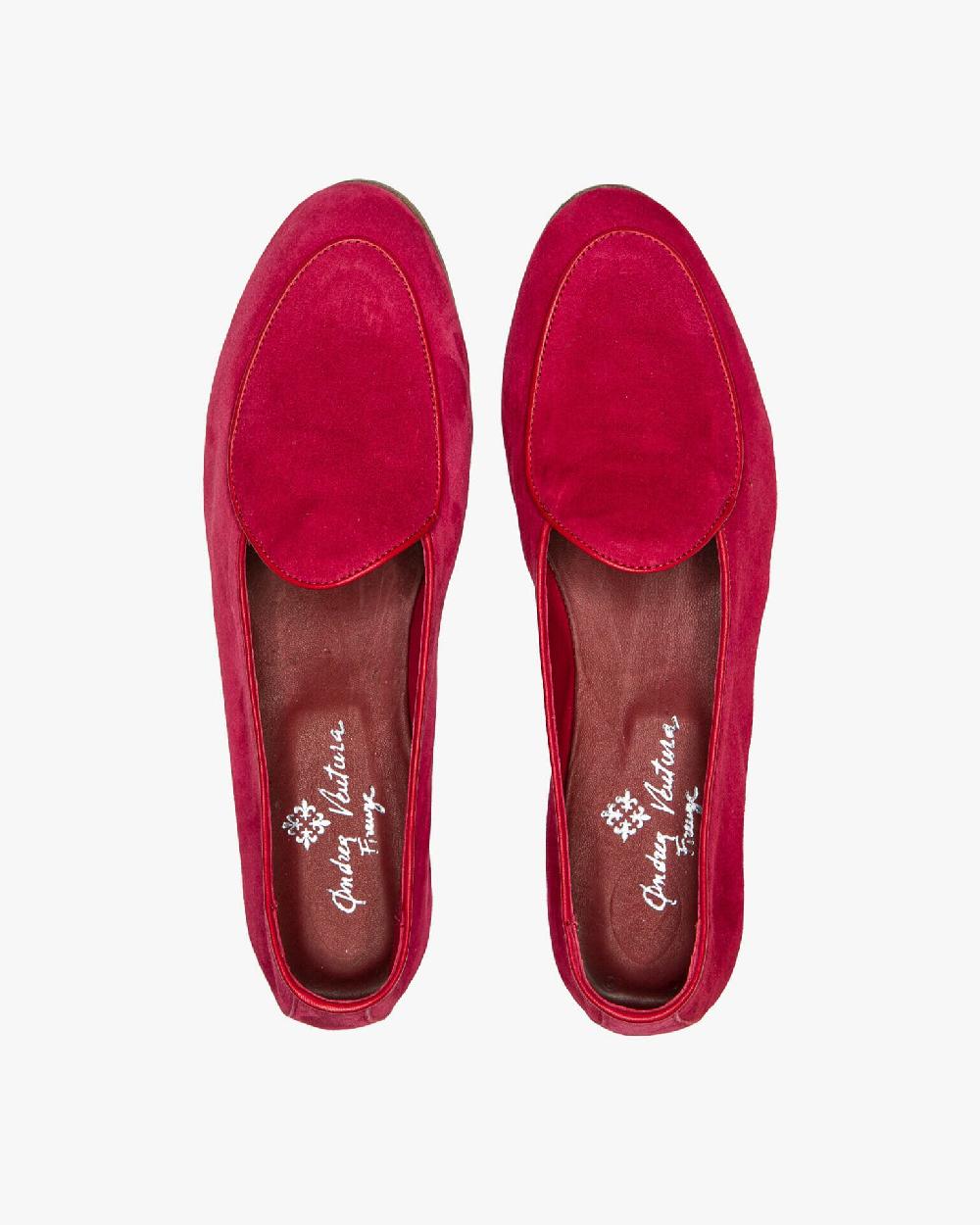 Andrea ventura MOCASSINO DONNA BELGIAN-D LS IN SUEDE ROSSO RUBINO Spedizione Gratuita