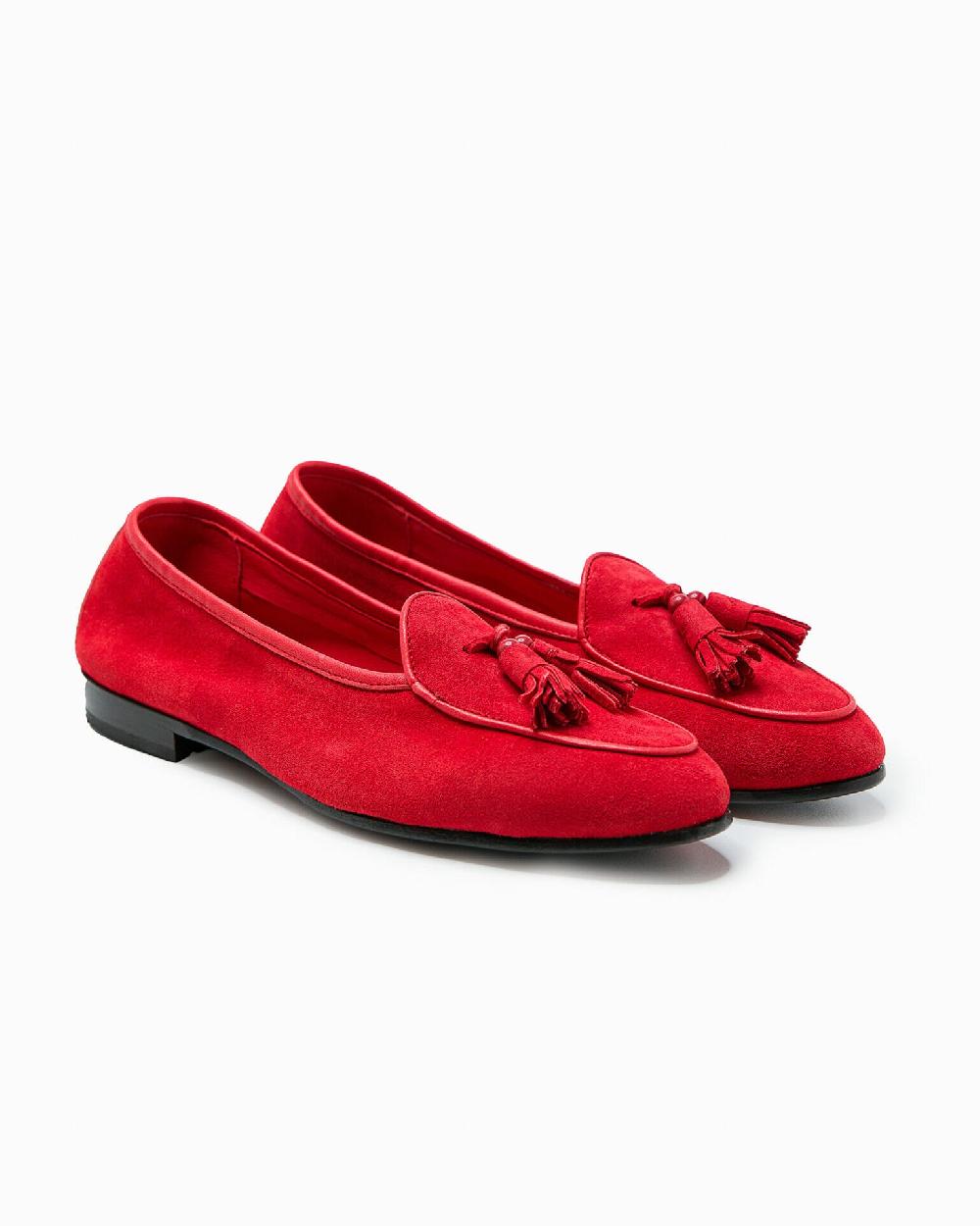 Andrea ventura MOCASSINO DONNA BELGIAN-D NP-CR IN SUEDE ROSSO KUBRICK Pezzi Unici