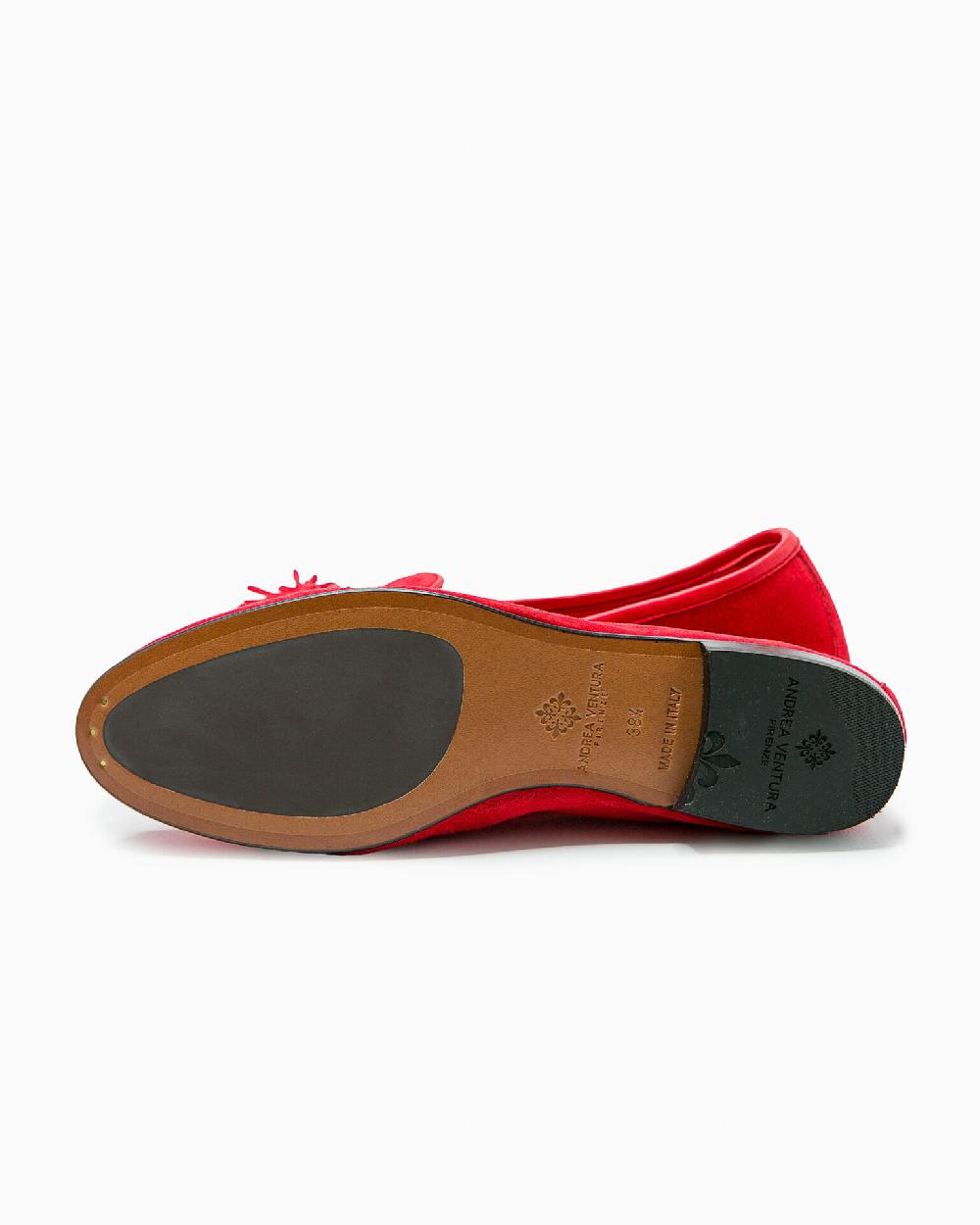 Andrea ventura MOCASSINO DONNA BELGIAN-D NP-CR IN SUEDE ROSSO KUBRICK Pezzi Unici