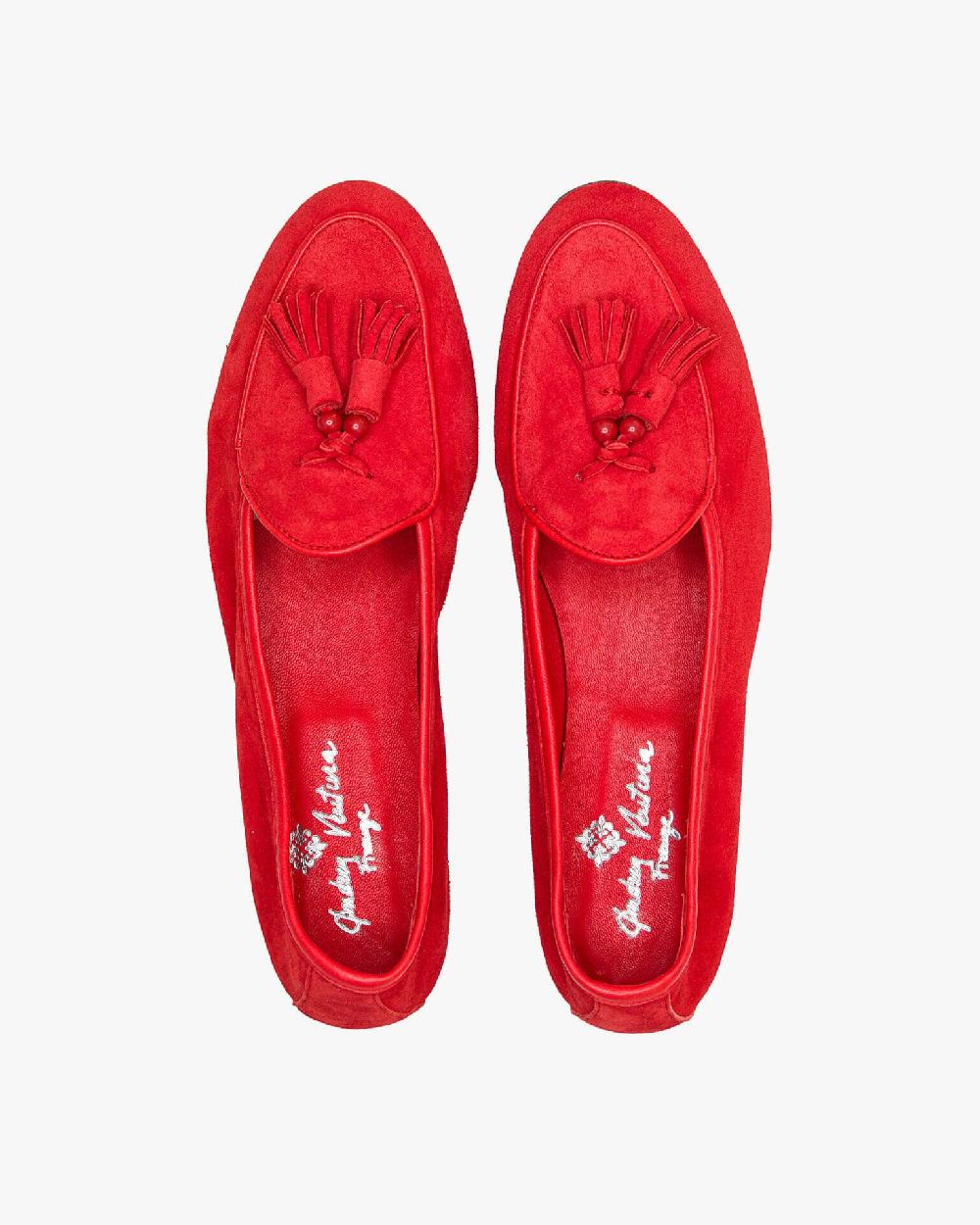 Andrea ventura MOCASSINO DONNA BELGIAN-D NP-CR IN SUEDE ROSSO KUBRICK Pezzi Unici