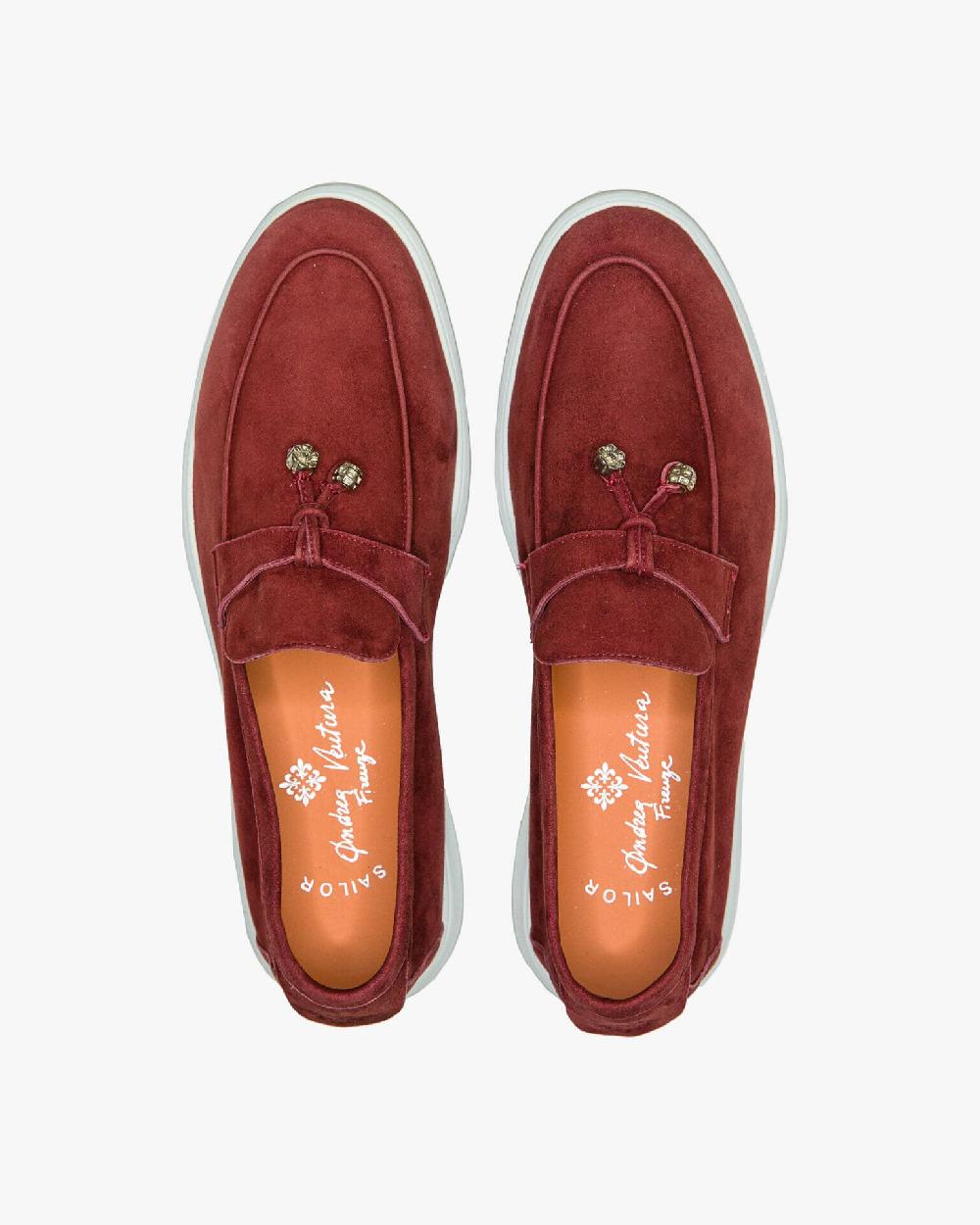 Andrea ventura Mocassino senza lacci con charms color argento Aq-D BEACH-CHARMS1 in suede color mattone Negozi Online